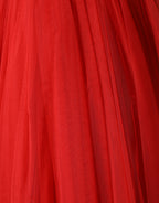 Dolce & Gabbana Red Floral Off Shoulder A-line Gown Dress